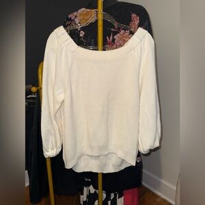 Express Elegant White Women's Off Shoulder Sweater
